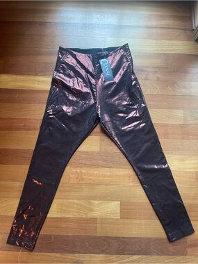 Lysse Metallic Copper-Black High-Waist Leggings